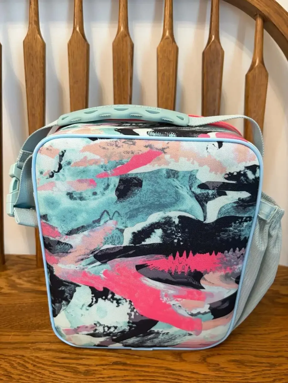 Under Armour Scrimmage Lunch Box Blurred Edges Pink Blue Geometric Cooler